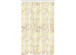 Abakuhaus Contemporaneo Tenda Da Doccia Stretta, Astratto Esotico, Set Decorativo Per Bagno In Tessuto Con Ganci, 120 X 180 Cm, Giallo E Bianco