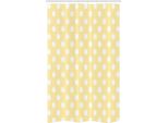 Abakuhaus Dots Tenda Da Doccia Stretta, Pois Retrò Giallo, Set Decorativo Per Bagno In Tessuto Con Ganci, 120 X 180 Cm, Giallo Pallido E Bianco