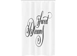 Abakuhaus Dolci Sogni Tenda Da Doccia Stretta, Stile Moderno, Set Decorativo Per Bagno In Tessuto Con Ganci, 120 X 180 Cm, Bianco E Nero