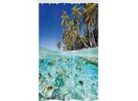 Abakuhaus Wendekreis Tenda Da Doccia Stretta, Exotic Island Unterwasser, Set Decorativo Per Bagno In Tessuto Con Ganci, 120 X 180 Cm, Multicolore