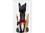 Abakuhaus Bulldog Tenda Da Doccia Stretta, Cane Francese Vino Rosso, Set Decorativo Per Bagno In Tessuto Con Ganci, 120 X 180 Cm, Multicolore