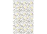 Abakuhaus Grigio E Giallo Tenda Da Doccia Stretta, Albero E Uccelli, Set Decorativo Per Bagno In Tessuto Con Ganci, 120 X 180 Cm, Giallo Bianco Grigio