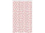 Abakuhaus Tenda Da Doccia Stretta Retrò, Pois Disegnati A Mano In Rosa, Set Decorativo Per Bagno In Tessuto Con Ganci, 120 X 180 Cm, Cocco E Cipria