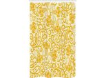 Abakuhaus Art Nouveau Tenda Da Doccia Stretta, Fiori, Set Decorativo Per Bagno In Tessuto Con Ganci, 120 X 180 Cm, Pale Yellow Earth Giallo