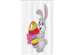Abakuhaus Pasqua Tenda Da Doccia Stretta, Coniglietto Cartoon, Set Decorativo Per Bagno In Tessuto Con Ganci, 120 X 180 Cm, Multicolore
