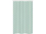 Abakuhaus Tenda Da Doccia Stretta Turchese, Geometrica E Retrò, Set Decorativo Per Bagno In Tessuto Con Ganci, 120 X 180 Cm, Turchese E Beige