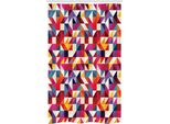 Abakuhaus Tenda Da Doccia Geometrica Stretta, Motivo In Stile Bauhaus, Set Decorativo Per Bagno In Tessuto Con Ganci, 120 X 180 Cm, Multicolore