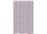 Abakuhaus Tenda Da Doccia Stretta Con Motivo A Squame Di Pesce, Onde Giapponesi Pastello, Set Decorativo Per Bagno In Tessuto Con Ganci, 120 X 180 Cm, Malva Tortora Multicolore