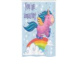 Abakuhaus Unicorno Tenda Da Doccia Stretta, Pony In The Sky, Set Decorativo Per Bagno In Tessuto Con Ganci, 120 X 180 Cm, Multicolore