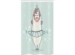 Abakuhaus Unicorno Tenda Da Doccia Stretta, Unicorno, Set Decorativo Per Bagno In Tessuto Con Ganci, 120 X 180 Cm, Multicolore