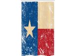 Abakuhaus Texas Star Tenda Da Doccia Stretta, Indipendenza, Set Decorativo Per Bagno In Tessuto Con Ganci, 120 X 180 Cm, Vermilion Blu Navy