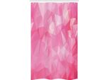 Abakuhaus Tenda Da Doccia Rosa Stretta, Frattale Poligonale Astratto, Set Decorativo Per Bagno In Tessuto Con Ganci, 120 X 180 Cm, Rosa Pallido E Rosa Shocking