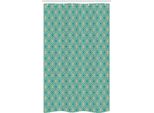 Abakuhaus Tenda Da Doccia Stretta Con Motivi Floreali, Motivo Geometrico Classico, Set Decorativo Per Bagno In Tessuto Con Ganci, 120 X 180 Cm, Verde Mandorla Vermiglio