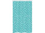 Abakuhaus Tenda Da Doccia Stretta Turchese E Bianca, Gocce Di Pioggia, Set Decorativo Per Bagno In Tessuto Con Ganci, 120 X 180 Cm, Turchese E Bianco