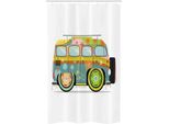 Abakuhaus Urban Graffiti Tenda Da Doccia Stretta, Hippie Campervan, Set Decorativo Per Bagno In Tessuto Con Ganci, 120 X 180 Cm, Multicolore