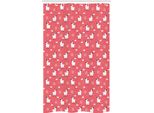 Abakuhaus Tenda Da Doccia Stretta Rosa E Bianca, Puffy Lama, Set Decorativo Per Bagno In Tessuto Con Ganci, 120 X 180 Cm, Bianco, Nero, Rosso Corallo