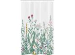 Abakuhaus Tenda Da Doccia Stretta Con Motivi Floreali, Cerfoglio E Malva Muschiata, Set Decorativo Per Bagno In Tessuto Con Ganci, 120 X 180 Cm, Multicolore