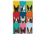 Abakuhaus Pop Art Tenda Da Doccia Stretta, Ritratto Di Terrier, Set Decorativo Per Bagno In Tessuto Con Ganci, 120 X 180 Cm, Multicolore