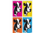 Abakuhaus Il Bestiame Tenda Da Doccia Stretta, Immagine Pop Art Con Teste Di Mucche, Set Decorativo Per Bagno In Tessuto Con Ganci, 120 X 180 Cm, Multicolore