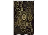 Abakuhaus Tenda Da Doccia Stretta Steampunk, Ruote Ombre Scure, Set Decorativo Per Bagno In Tessuto Con Ganci, 120 X 180 Cm, Marrone Scuro Sabbia