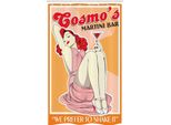 Abakuhaus Pin Up Girl Tenda Da Doccia Stretta, Martini Cocktail, Set Decorativo Per Bagno In Tessuto Con Ganci, 120 X 180 Cm, Arancione Pallido Scarlatto