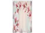 Abakuhaus Magnolia Tenda Da Doccia Stretta, Effetto Doppia Esposizione, Set Decorativo Per Bagno In Tessuto Con Ganci, 120 X 180 Cm, Corallo Scuro