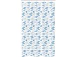 Abakuhaus Tenda Da Doccia Stretta Con Motivo Tropicale Piranha, Set Decorativo Per Bagno In Tessuto Con Ganci, 120 X 180 Cm, Azzurro E Celeste