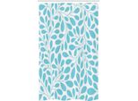 Abakuhaus Tenda Da Doccia Stretta Con Foglie, Motivo Fogliame Primaverile, Set Decorativo Per Bagno In Tessuto Con Ganci, 120 X 180 Cm, Acquamarina E Bianco