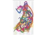 Abakuhaus Balletto Tenda Da Doccia Stretta, Arte Astratta Dancer, Set Decorativo Per Bagno In Tessuto Con Ganci, 120 X 180 Cm, Multicolore