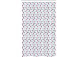 Abakuhaus Tenda Da Doccia Stretta Con Bassotto, Palloncini Divertenti Con Cani, Set Decorativo Per Bagno In Tessuto Con Ganci, 120 X 180 Cm, Rosso Cinabro E Azzurro