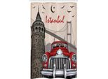 Abakuhaus Istanbul Tenda Da Doccia Stretta, Paesaggio Urbano Vintage, Set Decorativo Per Bagno In Tessuto Con Ganci, 120 X 180 Cm, Multicolore