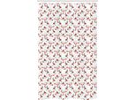 Abakuhaus Tenda Da Doccia Stretta Naturale, Fringuello Su Ramo Di Sorbo, Set Decorativo Per Bagno In Tessuto Con Ganci, 120 X 180 Cm, Grigio Pallido Vermiglio