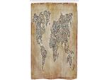 Abakuhaus Collage Tenda Da Doccia Stretta, Collage Vintage Con Mappa Del Mondo, Set Decorativo Per Bagno In Tessuto Con Ganci, 120 X 180 Cm, Multicolore