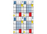 Abakuhaus Tenda Da Doccia Geometrica Stretta, Quadratic Striped Grid, Set Decorativo Per Bagno In Tessuto Con Ganci, 120 X 180 Cm, Multicolore