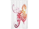Abakuhaus Phoenix Tenda Da Doccia Stretta, Ali Di Uccello, Set Decorativo Per Bagno In Tessuto Con Ganci, 120 X 180 Cm, Arancione Scuro Bianco Rosso