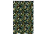 Abakuhaus Tenda Da Doccia Tropicale Stretta, Palma Plumeria E Uccellino, Set Decorativo Per Bagno In Tessuto Con Ganci, 120 X 180 Cm, Multicolore