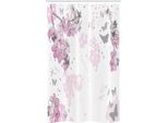 Abakuhaus Tenda Da Doccia Stretta Con Motivo Fiori Di Mandorlo, Motivo Primaverile, Set Decorativo Per Bagno In Tessuto Con Ganci, 120 X 180 Cm, Rosa E Nero