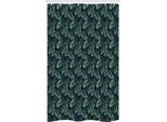 Abakuhaus Tenda Da Doccia Stretta Con Motivo Palma, Motivo Fogliame Giungla Esotica, Set Decorativo Per Bagno In Tessuto Con Ganci, 120 X 180 Cm, Verde Giada