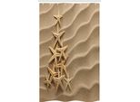 Abakuhaus Tenda Da Doccia Stretta Coastal, Stella Marina Triangolare, Set Decorativo Per Bagno In Tessuto Con Ganci, 120 X 180 Cm, Marrone Sabbia Chiaro Cammello