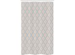 Abakuhaus Tenda Da Doccia Stretta Boho, Pastel Theme Squares, Set Decorativo Per Bagno In Tessuto Con Ganci, 120 X 180 Cm, Multicolore