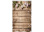 Abakuhaus Tenda Da Doccia Rustica In Legno, Petali Naturali, Set Decorativo Per Bagno In Tessuto Con Ganci, 120 X 180 Cm, Rosa Sabbia Marrone