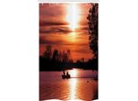 Abakuhaus Wisconsin Tenda Da Doccia Stretta, Drammatico Tramonto Sul Walleren, Set Decorativo Per Bagno In Tessuto Con Ganci, 120 X 180 Cm, Multicolore