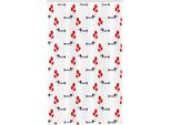 Abakuhaus Tenda Da Doccia Stretta Con Bassotto, Cane Parigino E Palloncini, Set Decorativo Per Bagno In Tessuto Con Ganci, 120 X 180 Cm, Grigio Antracite Rosso Cinabro