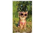 Abakuhaus Chihuahua Tenda Da Doccia Stretta, Cane Con Top Con Cinturini, Set Decorativo Per Bagno In Tessuto Con Ganci, 120 X 180 Cm, Multicolore