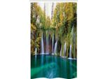 Abakuhaus Croazia Tenda Da Doccia Stretta, Foto Con Tante Piccole Cascate, Set Decorativo Per Bagno In Tessuto Con Ganci, 120 X 180 Cm, Multicolore