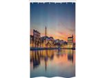 Abakuhaus Croazia Tenda Da Doccia Stretta, Romantico Tramonto, Set Decorativo Per Bagno In Tessuto Con Ganci, 120 X 180 Cm, Multicolore