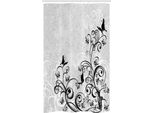 Abakuhaus Nero E Grigio Tenda Da Doccia Stretta, Con Fiori E Grunge, Set Decorativo Per Bagno In Tessuto Con Ganci, 120 X 180 Cm, Grigio Antracite E Tortora Chiaro