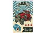 Abakuhaus Meccanico Automobilistico Tenda Da Doccia Stretta, Stile Garage Retrò, Set Decorativo Per Bagno In Tessuto Con Ganci, 120 X 180 Cm, Multicolore