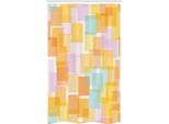 Abakuhaus Tenda Da Doccia Astratta Stretta, Quadrati Geometrici Casuali, Set Decorativo Per Bagno In Tessuto Con Ganci, 120 X 180 Cm, Multicolore