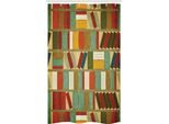 Abakuhaus Libreria Tenda Da Doccia Stretta, Dipinto Vintage Con Biblioteca, Set Decorativo Per Bagno In Tessuto Con Ganci, 120 X 180 Cm, Multicolore